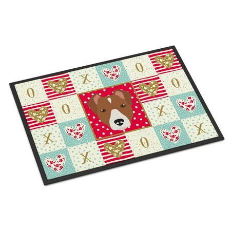 Carolines Treasures 24 x 36 in. Rat Terrier Love Indoor or Outdoor Mat CK5232JMAT